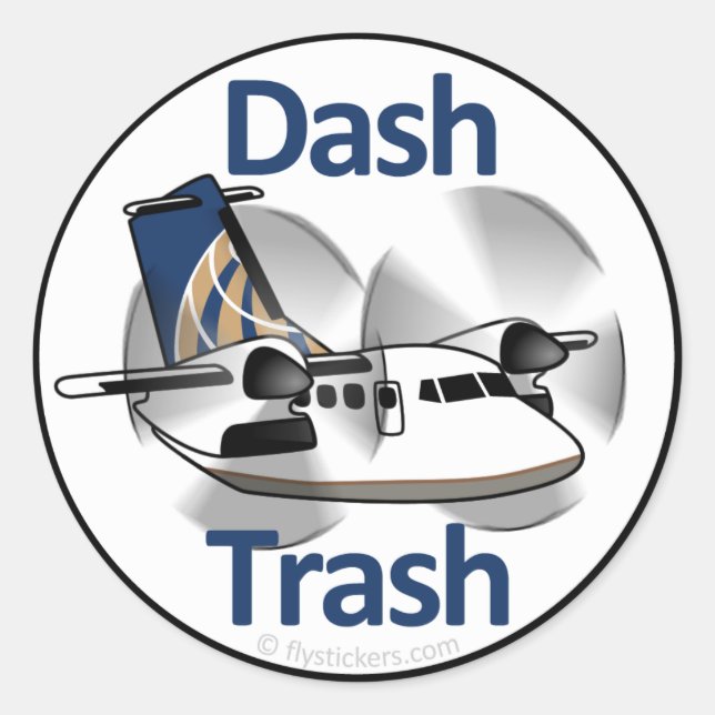 Dash Trash (United Express Livery) Classic Round Sticker (Front)