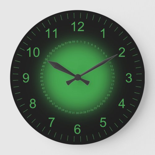 Dashboard Green Large Clock