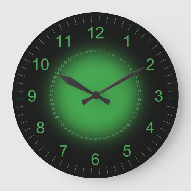 Dashboard Green Large Clock (Front)