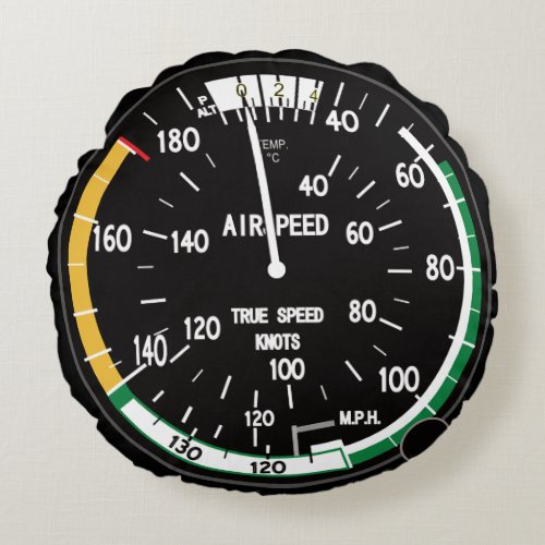 Dashboard True Airspeed Indicator Round Pillow