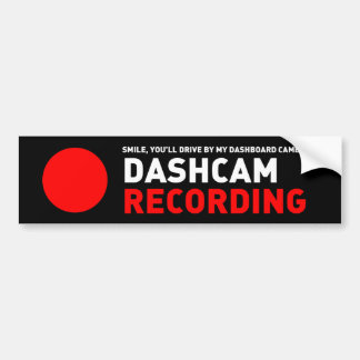 Dashcam Recording Bumper Sticker