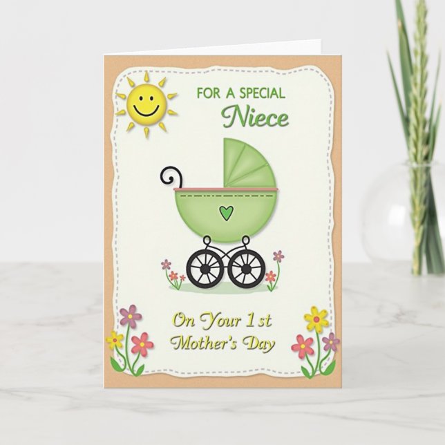 Dashed Border Baby Card (Front)