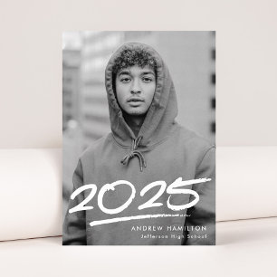 Dashed Class of 2026 Modern Photo Graduation Announcement