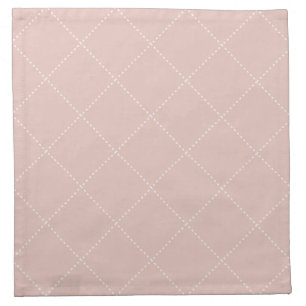 Dashed Diamond Grid Geometric Pale Blush Pink Cloth Napkin