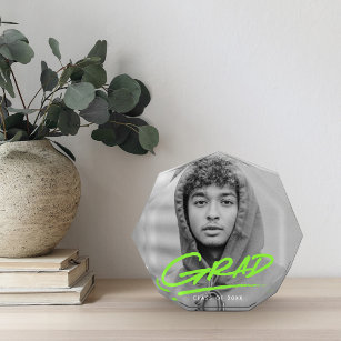 Dashed Lime Green Graduation Photo Block