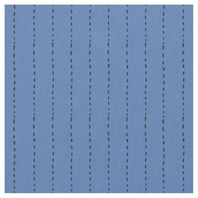 Dashed Lines on Blue Fabric (Close Up)
