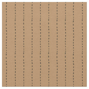 Dashed Lines on Deer Brown Fabric