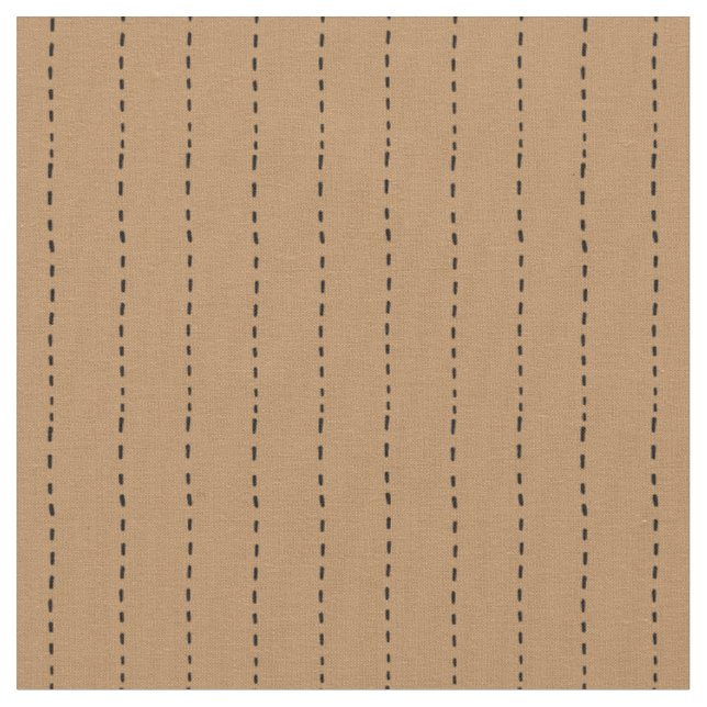 Dashed Lines on Deer Brown Fabric (Close Up)