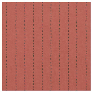 Dashed Lines on Gray Red Fabric