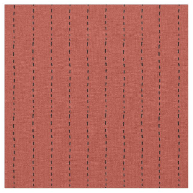 Dashed Lines on Gray Red Fabric (Close Up)