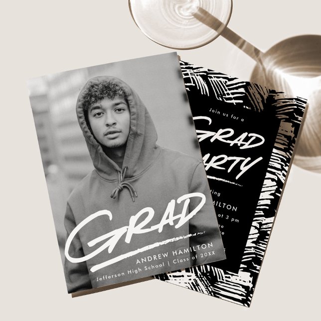 Dashed Photo Graduation Party Invitation (Creator Uploaded)