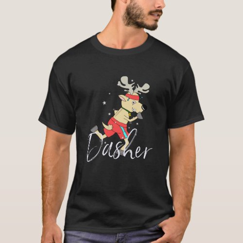 Dasher Cute Reindeer Funny Christmas Group Set T_Shirt