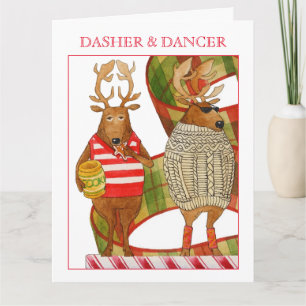 DASHER DANCER Big Christmas Card