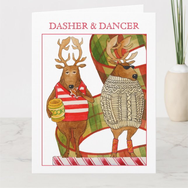 DASHER DANCER Big Christmas Card (Front)