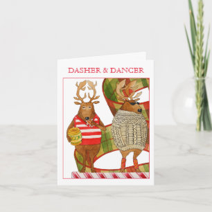 DASHER DANCER Christmas Note Card