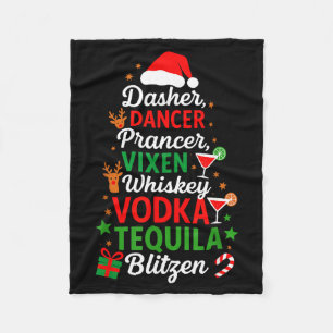 Dasher Dancer Prancer Vixen Moscato Vodka Tequila Fleece Blanket