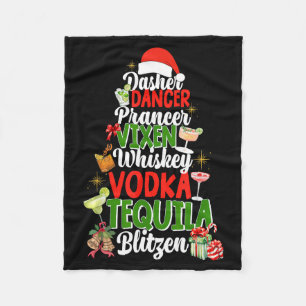 Dasher Dancer Prancer Vixen Moscato Vodka Tequila Fleece Blanket