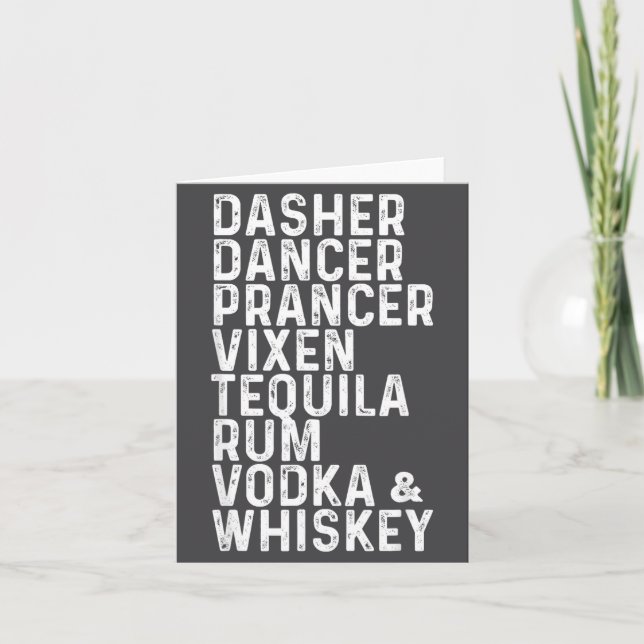 Dasher Dancer Prancer Vixen Tequila Rum Vodka And  Card (Front)