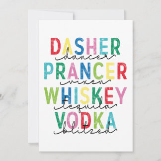 Dasher Dancer Prancer ... Vodka Blitzed Holiday Card