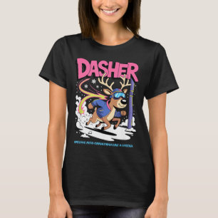 Dasher Reindeer Christmas Speeding Fun T-Shirt