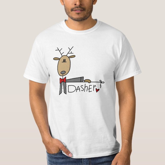 Dasher Reindeer Christmas T-shirts and Gifts (Front)