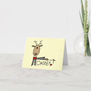 Dasher Reindeer Christmas T-shirts and Gifts Holiday Card