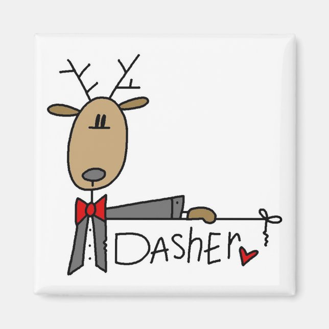 Dasher Reindeer Christmas T-shirts and Gifts Magnet (Front)