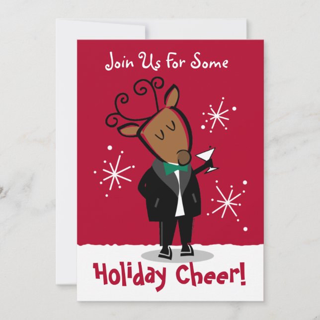 Dasher Reindeer Custom Invitation (Front)