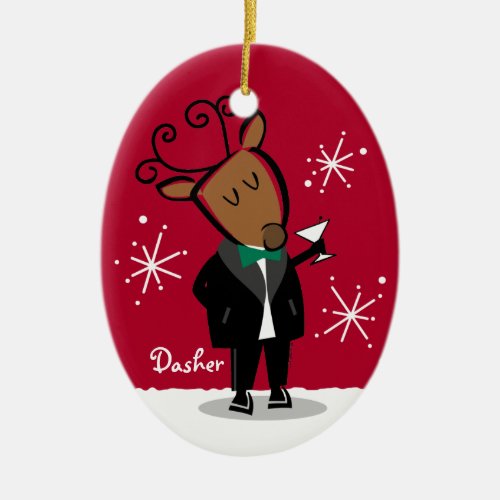 Dasher Reindeer Personalized Ornament