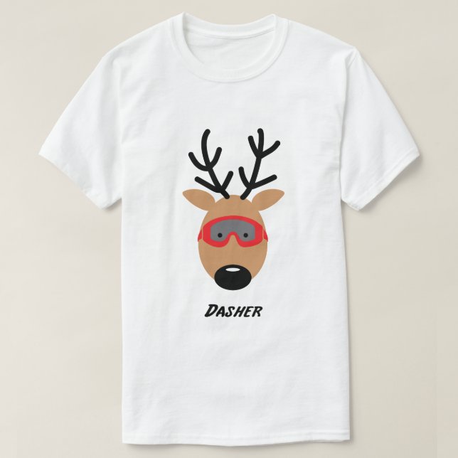 Dasher Reindeer T-Shirt (Design Front)