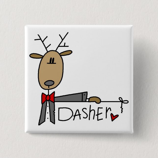 Dasher Reindeer Tshirts and Gifts Pinback Button (Front)
