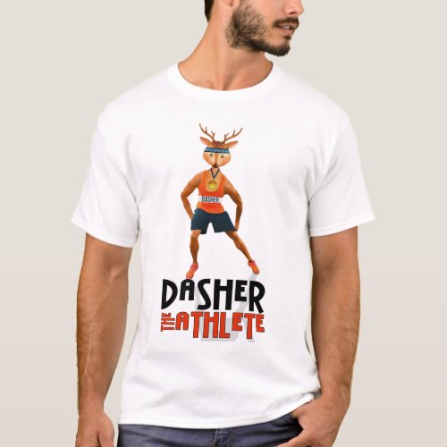 Dasher the Athlete Santas Reindeer T_Shirt