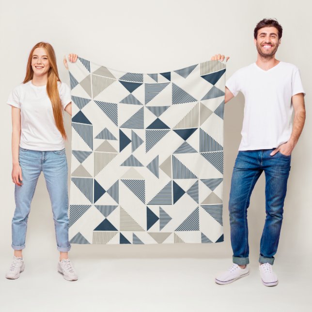 Dashes And Triangles Shapes  Fleece Blanket (In Situ)