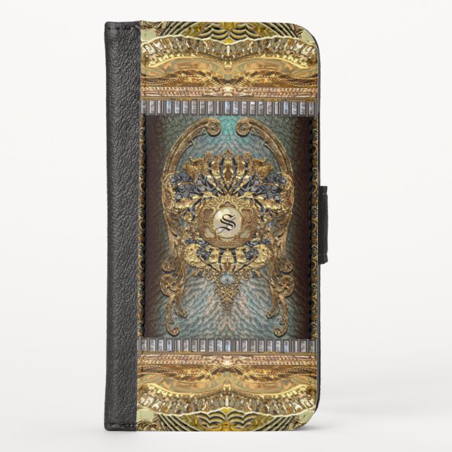 Dashford High Street Baroque Monogram  iPhone Wallet Case (Front)