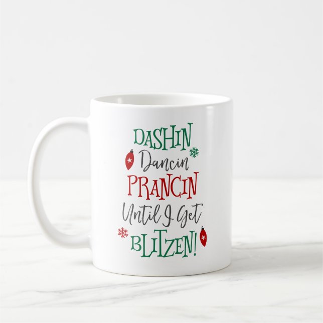 Dashin Dancin Prancin Christmas Coffee Mug (Left)