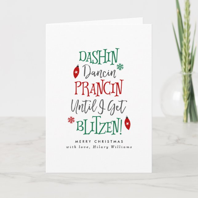 Dashin Dancin Prancin Christmas Holiday Card (Front)