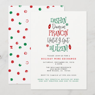 Dashin Dancin Prancin Wine Exchange Christmas Invitation