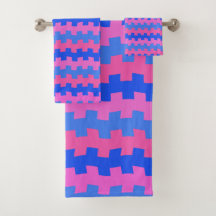 Dashing Blue and Pink Chemistry Bath Towel Set