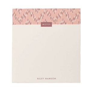 Dashing Boho Ikat Zig Zag Pattern Notepad - Red