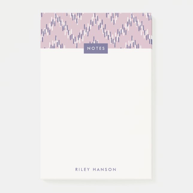 Dashing Boho Ikat Zig Zag Pattern - Purple Post-it Notes (Front)