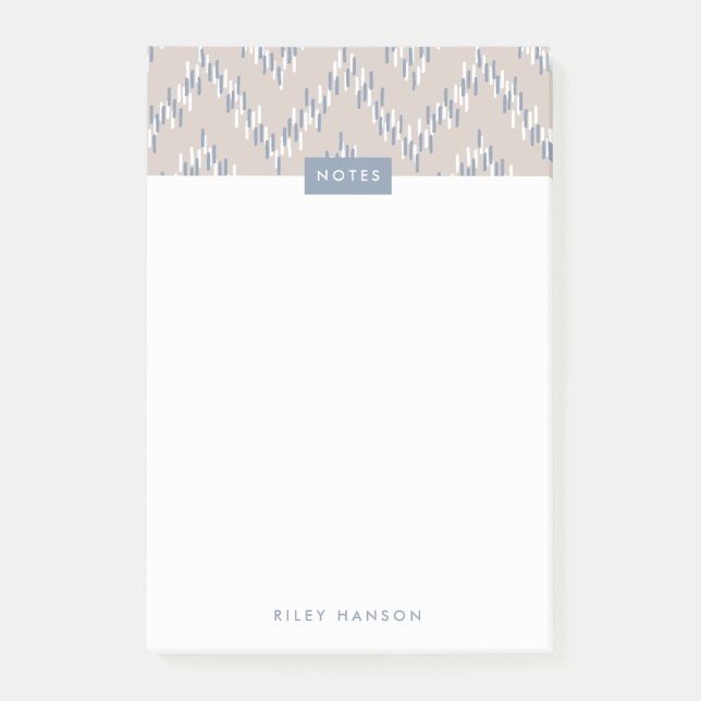 Dashing Boho Ikat Zig Zag Pattern - Taupe Post-it Notes (Front)