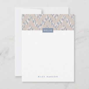 Dashing Boho Ikat Zig Zag Stationery - Taupe