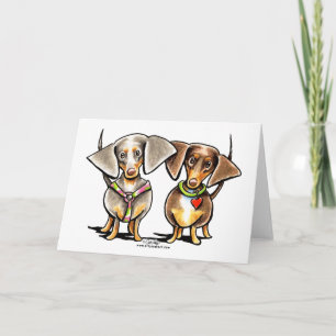 Dashing Dappled Dachshunds Card