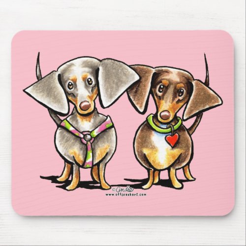 Dashing Dappled Dachshunds Mouse Pad