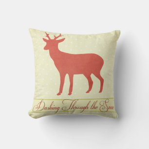 Dashing Deer Pillow - Cream Polka Dots d2