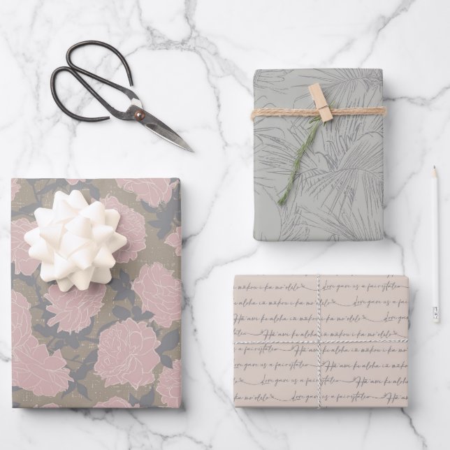 Dashing Groom-Set A, Tropical Romance Gift Wrap (Front)