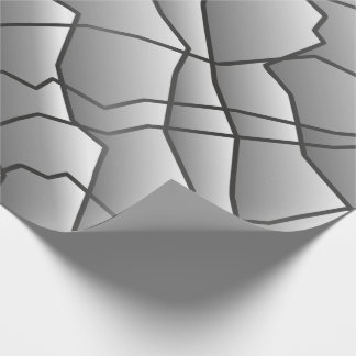 Dashing Monochrome Geometric Mesh Effect Wrapping Paper