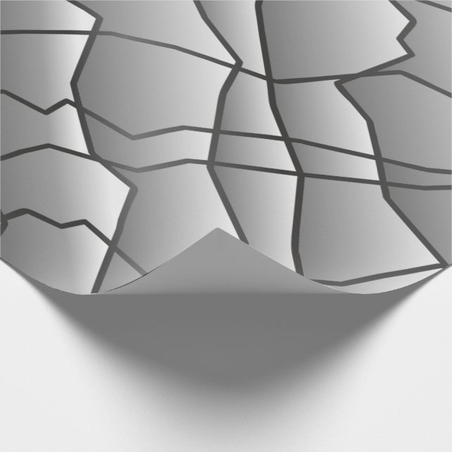 Dashing Monochrome Geometric Mesh Effect Wrapping Paper (Corner)
