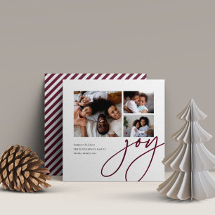 Dashing Script 3 Photo Collage Holiday Card