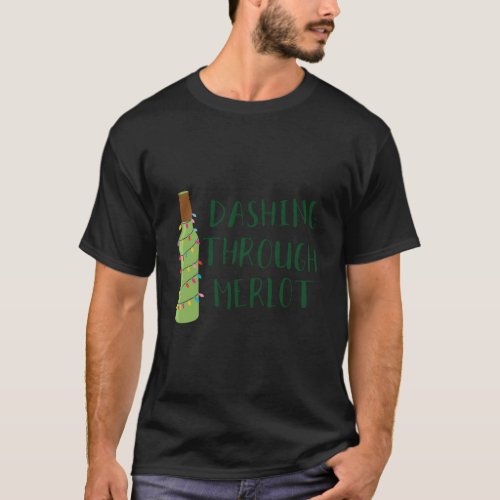 Dashing Through Merlot Funny Wine Drinking T_Shirt